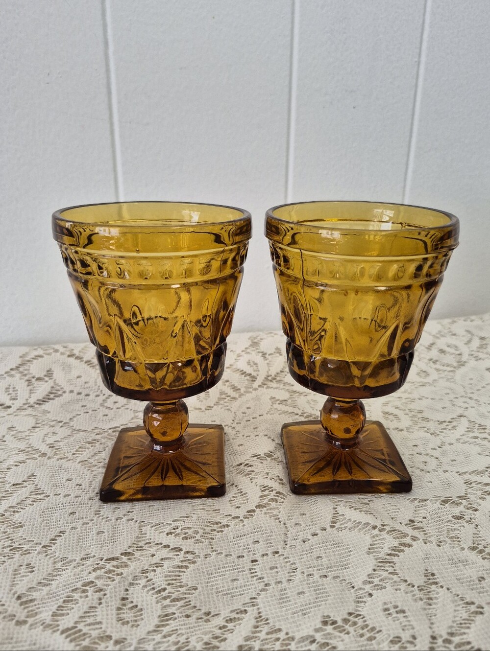 Vintage Amber Glasses